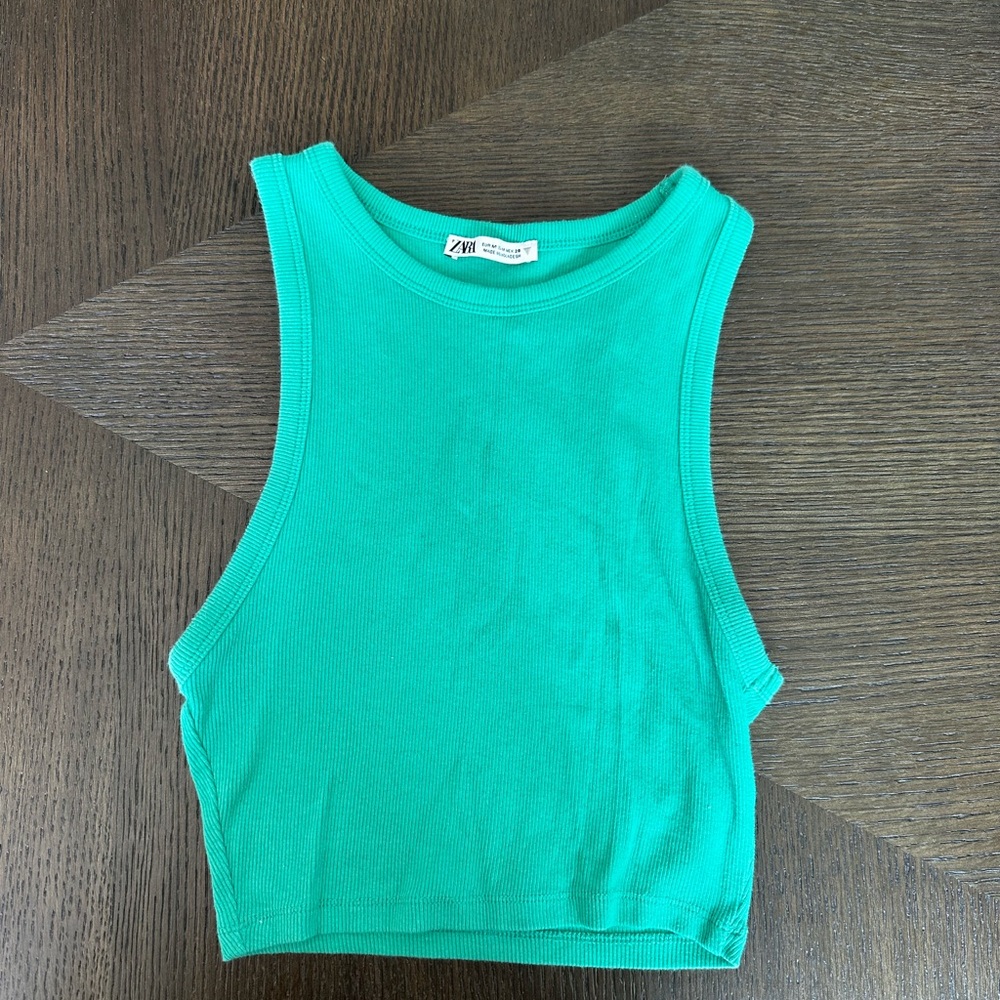Zara - Cropped Tanks - Black, Green, and Blue - Picture 3 of 4